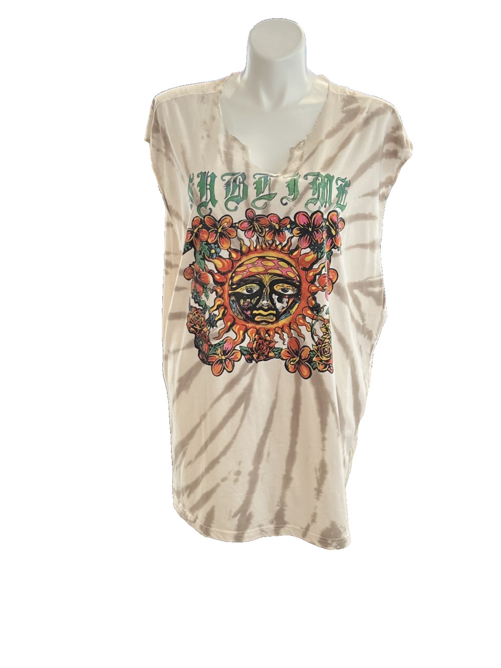 Sublime Band Graphic T-Shirt Women Sz 3X Distressed Shredded Band Hippie